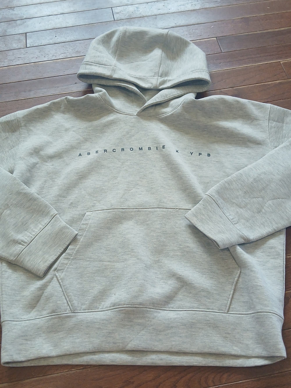 Abercrombie & Fitch X Your Personal Best Heather Gray Hooded Sweatshirt Sz 13-14
